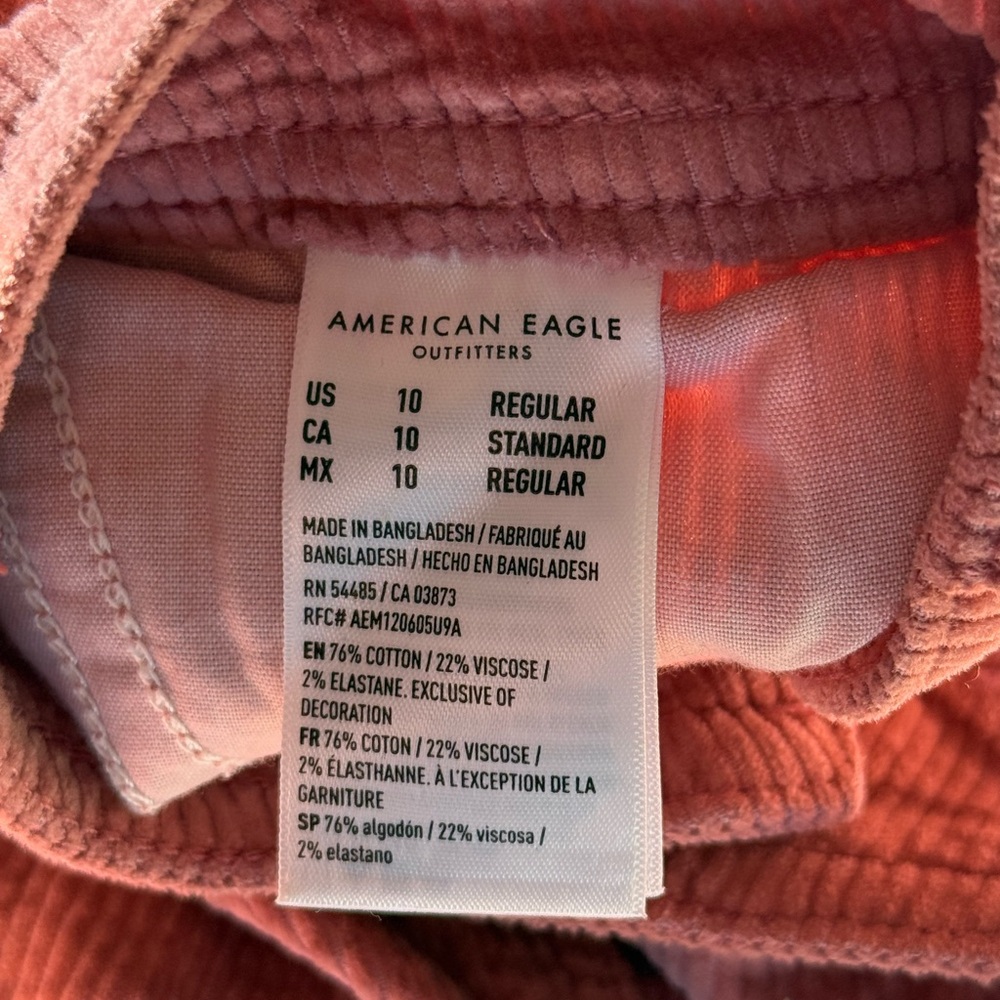 American Eagle Outfitters Pink Corduroy Pants - Picture 3 of 3